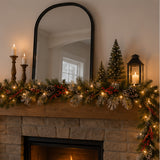 9FT Pre Lit Wintry Berry Garland with Clear Lights