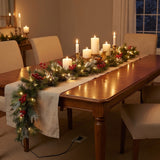 9FT Pre-Lit Wintry Pine Garland with Clear Lights
