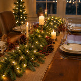 9FT Pre-Lit Norwood Fir Garland with Warm White LED Lights