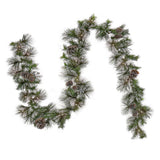 Pre-Lit Whitter Pine Garland with Warm White LED Lights, 9 Foot