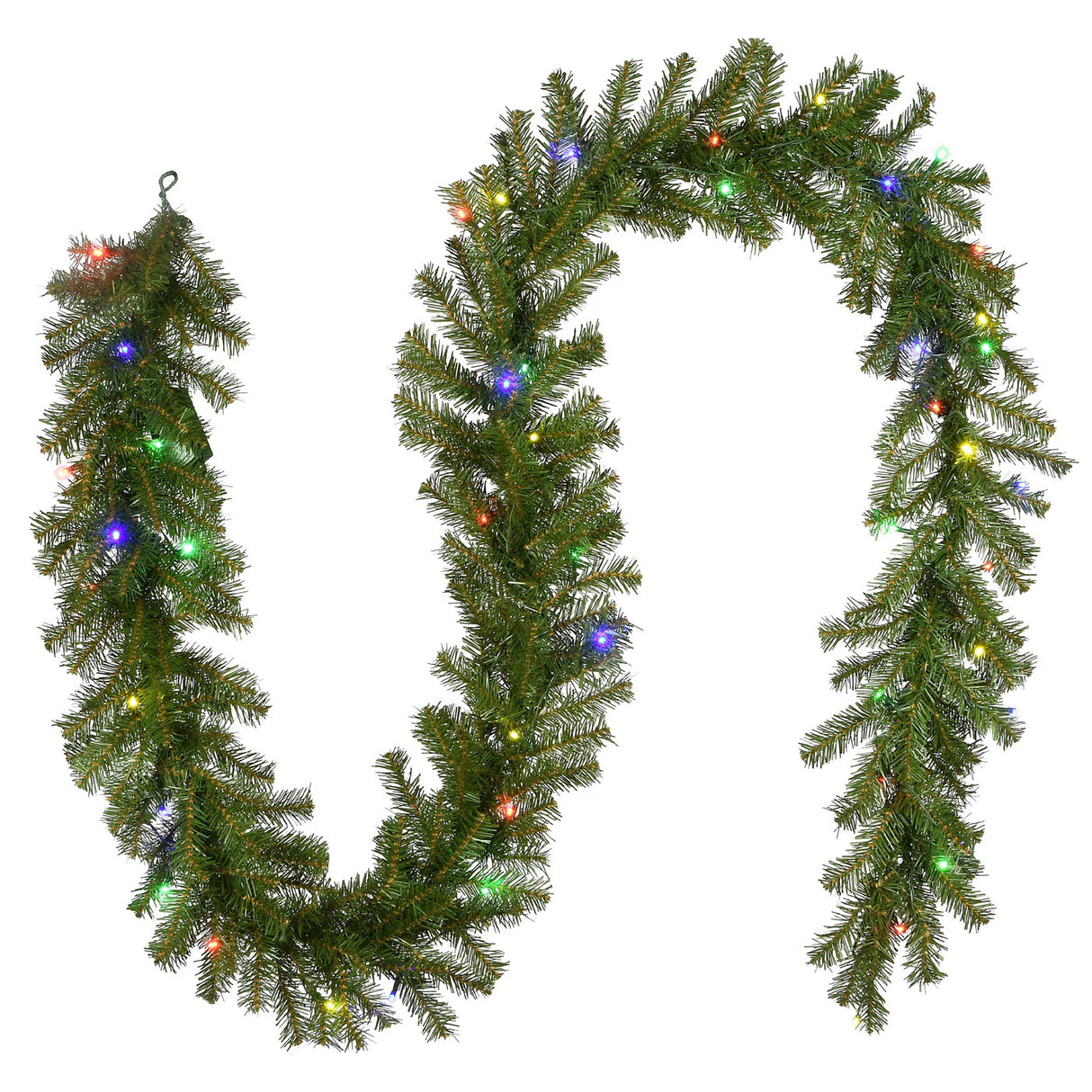 Pre-Lit Norwood Fir Garland with Multicolor LED Lights, 9 Foot