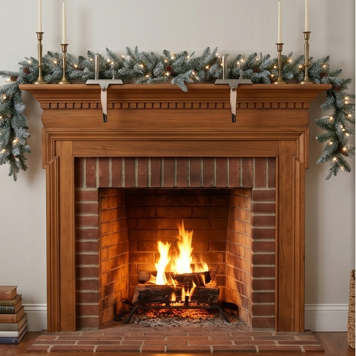 Pre-Lit Frosted Arctic Spruce Garland with Clear Lights, 9 Foot
