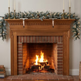 Pre-Lit Frosted Arctic Spruce Garland with Clear Lights, 9 Foot