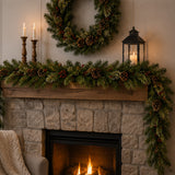 Evergreen and Cashmere Tips Christmas Garland, 9 Foot Holiday Decor
