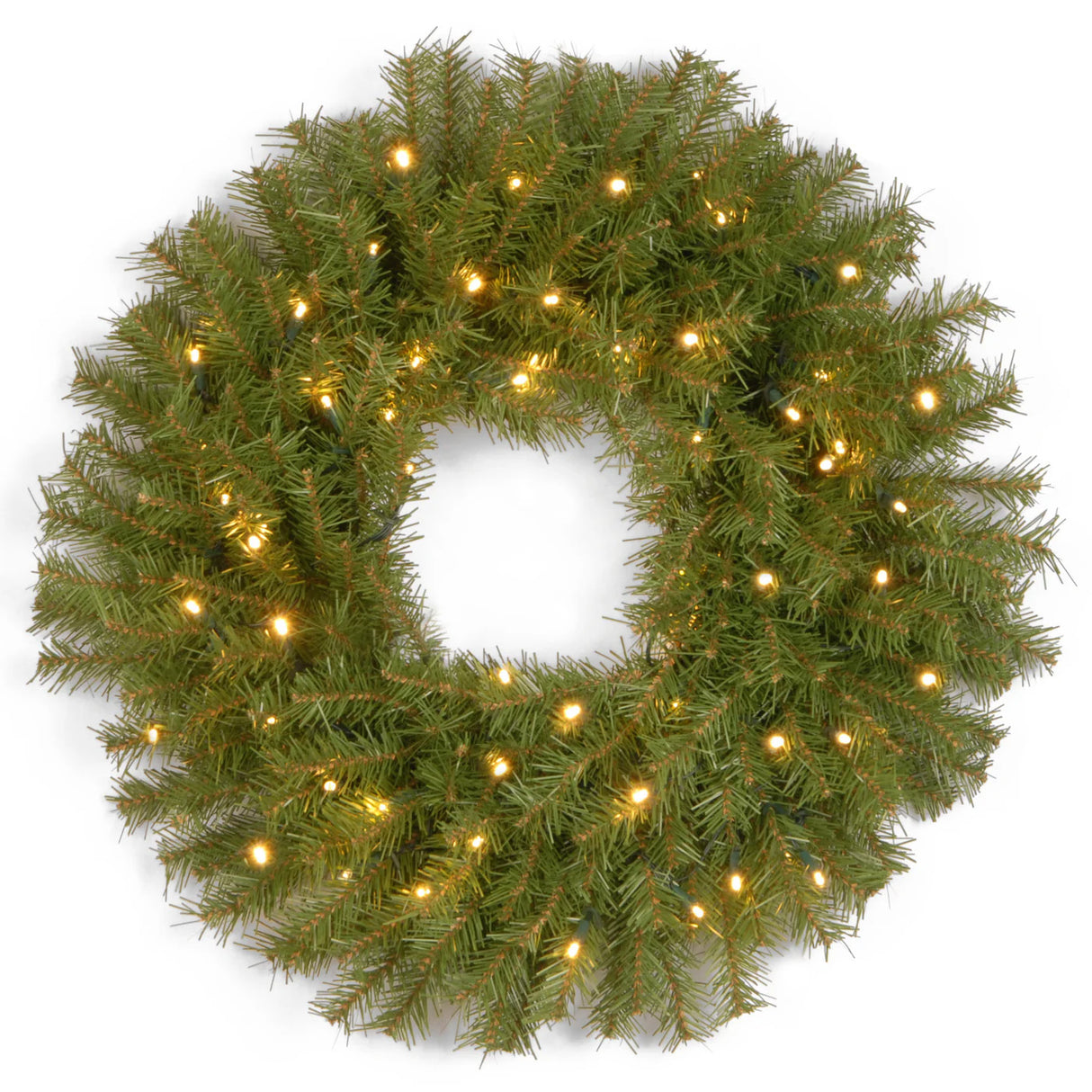Pre-Lit Norwood Fir Wreath with Twinkly Smart LED Lights, 24 Inch Christmas Decor