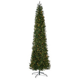 10ft Pre-Lit Kingswood Fir Pencil Slim Christmas Tree with Clear Lights