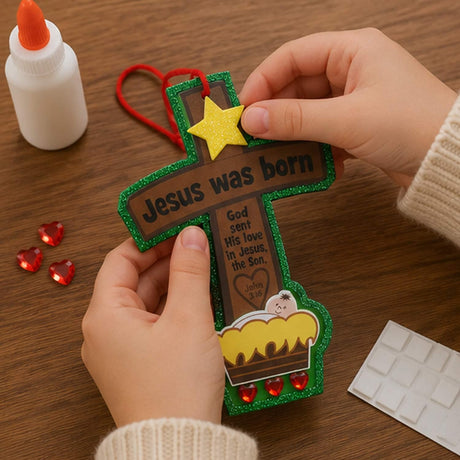 Jesus Was Born Christmas Ornament Craft Kit Makes 12