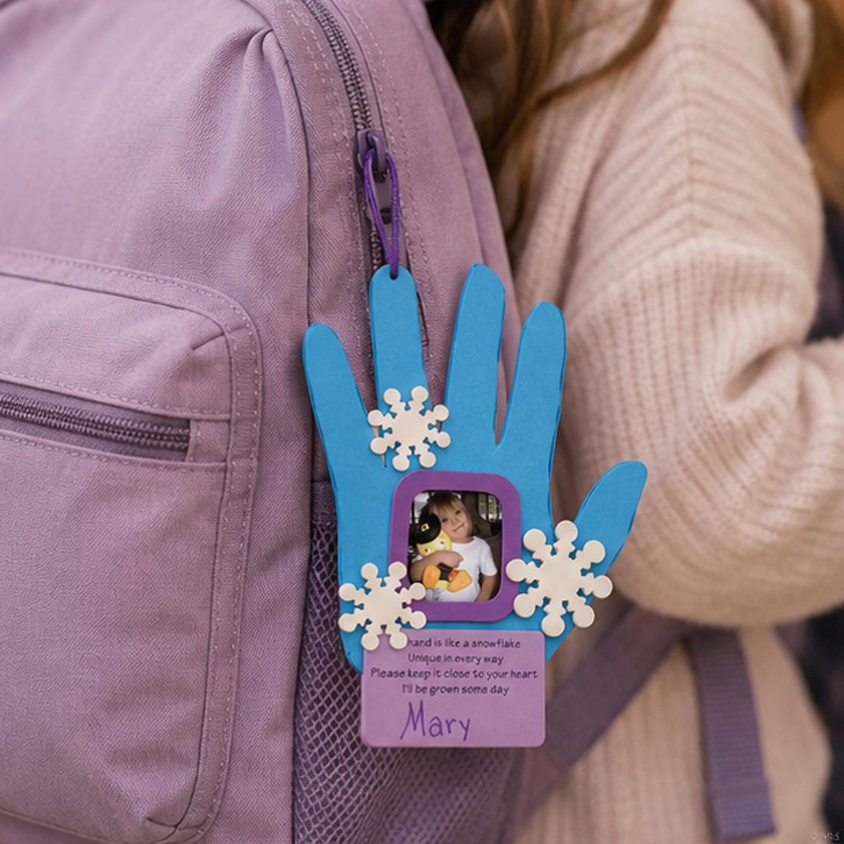 Handprint Snowflake Picture Frame Ornament Craft Kit 12 Pack