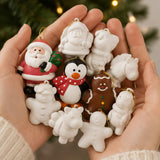 DIY Ceramic Holiday Character Christmas Ornaments 3 Inch 12 Pc