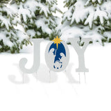 JOY Nativity Yard Stakes Christmas Outdoor Decor 3 Pc Set