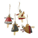 Dancing Angel Metal Christmas Ornaments 12 Pc Set