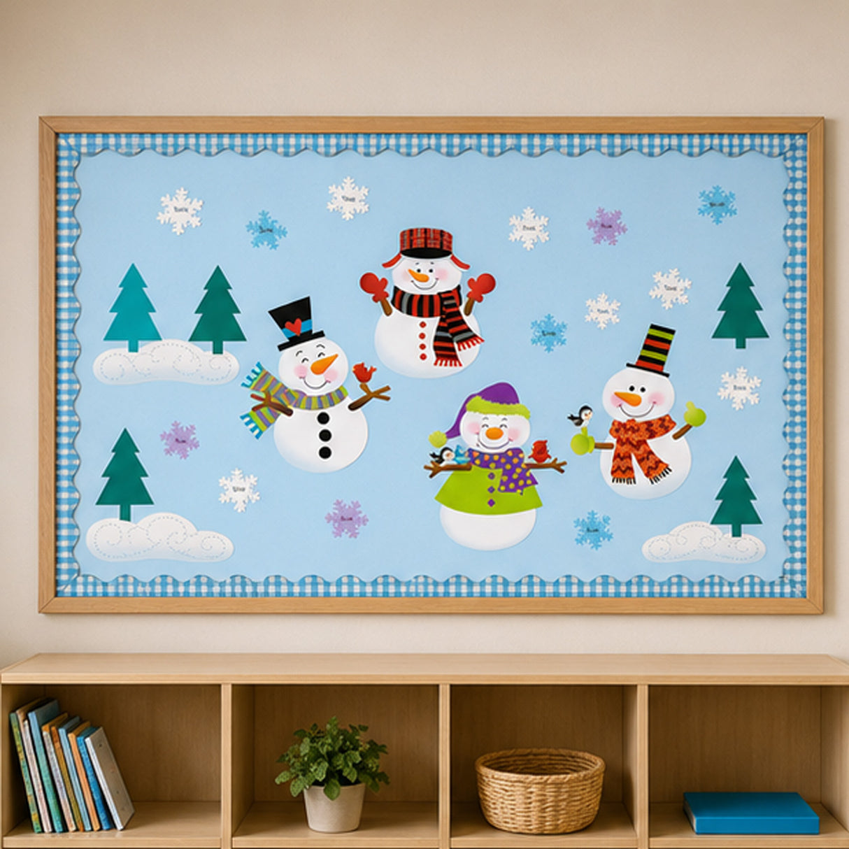 God Made Me Unique Snowman Classroom Bulletin Board Set 65 Pc