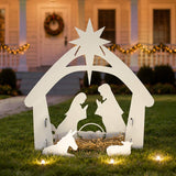 Christmas Nativity Scene Yard Decoration with Water Resistant PVC Outdoor Display