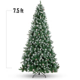 Pre Decorated Christmas Tree with Pinecones Flocked Branch Design