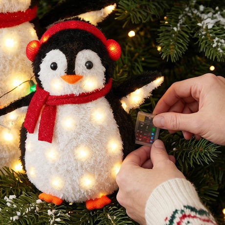 36 Inch LED Penguin Family Christmas Yard Decoration 2 Piece Set