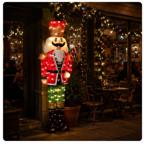 5 Ft 3D LED Nutcracker Outdoor Christmas Yard Decoration Warm White Lights