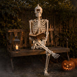 5 ft Life-Size Cyclops Skeleton Halloween Decoration (Posable Plastic Prop)