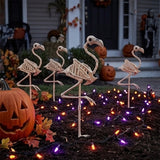 33 3/4" Flamingo Plastic Skeleton Halloween Decoration Yard Prop