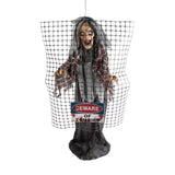 5 Ft Animated Electric Fence “Beware of Zombies” Halloween Decoration