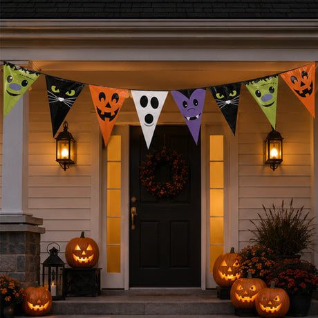 Large Character Plastic Pennant Banner Halloween Decoration (24 ft x 28")