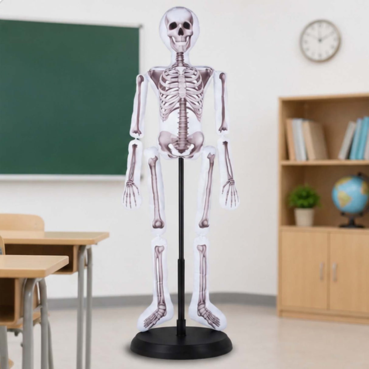 5 Ft Stuffed Skeleton Pillow Halloween Decoration – Life-Size Plush Prop