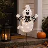 Halloween Pre-Lit BOO Ghost Lawn Decoration with LED Lights