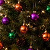 20 in. 50-Piece Halloween Orange, Green and Purple Ball Ornaments Set