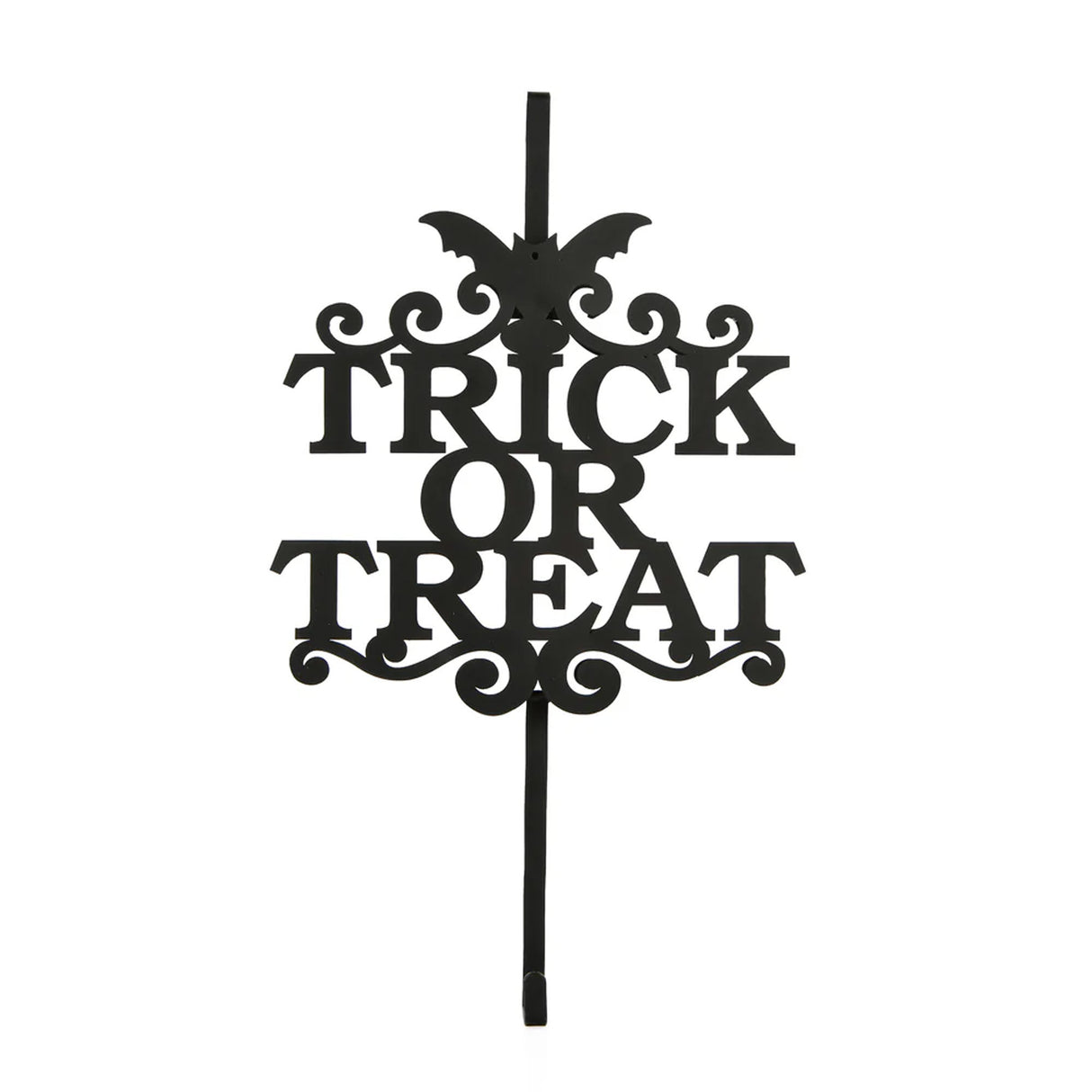 19 in. Halloween “Trick or Treat” Metal Wreath Hanger