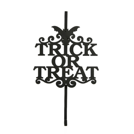 19 in. Halloween “Trick or Treat” Metal Wreath Hanger