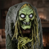 59IN Pre-Lit Animated Sound Activated Green Witch Halloween Decoration