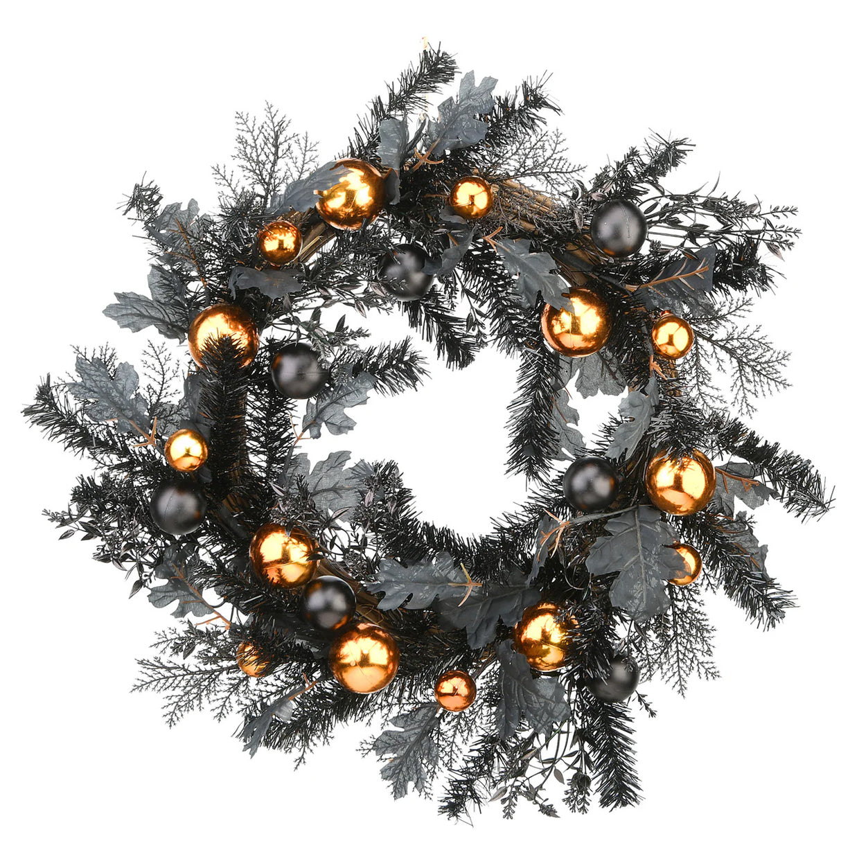 24 in Halloween Spooky Wreath Black Orange Ornaments Decor