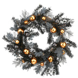 24 in Halloween Spooky Wreath Black Orange Ornaments Decor