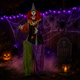 67 in Animated Sound Activated Spooky Clown Halloween LED Decor