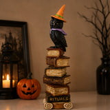 32IN Halloween Owl on Stacked Books Tabletop Centerpiece Decor
