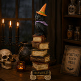 32IN Halloween Owl on Stacked Books Tabletop Centerpiece Decor