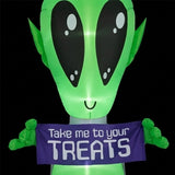 7FT Inflatable Green Alien Halloween Decoration with LED Lights