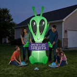 7FT Inflatable Green Alien Halloween Decoration with LED Lights