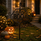 17IN Halloween “BOO” Metal Wreath Hanger Door Decoration