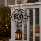 17IN Halloween “BOO” Metal Wreath Hanger Door Decoration