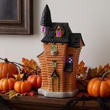 12IN Pre-Lit Black Haunted House Halloween LED Decor