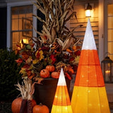 3 Piece Candy Corn Cone Halloween LED Yard Decoration Set Plug In