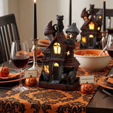 7IN Pre-Lit Black Haunted House Halloween LED Decor