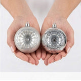 6-Piece Shatterproof Glittering Silver Ornaments