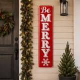 31IN Be Merry Metal Holiday Wall Sign Vertical Decor
