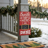22IN Santa Countdown Chalkboard Christmas Wall Art Sign