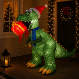 9.5 ft. Inflatable Animated T-Rex with Gift & LED Lights, Plug-In Christmas Yard Decoration