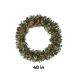Pre-Lit 48 in. Wintry Pine Christmas Wreath with 200 Clear Lights, Plug-In Snow Dusted Holiday Door Decor