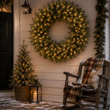 Pre-Lit 48 in. Norwood Fir Christmas Wreath with 200 Clear Lights, Plug-In Large Holiday Decoration