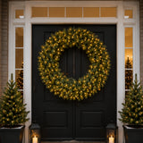 42IN Pre Lit Norwood Fir Wreath with Warm White LED Lights
