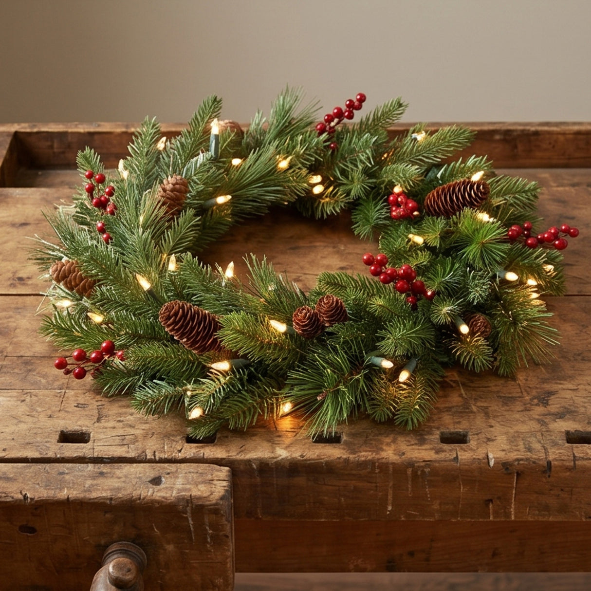 6FT Pre-Lit Noelle Garland with Warm White LED Lights